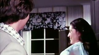 Pretty brown-haired woman gets fucked in a softcore retro scene