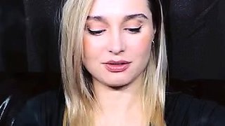 Perfect blond making solo masturbation