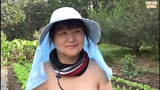 Huge Tits MILF Blowjob and Doggy Style on Farm - Asian BBW with Big Natural Boobs