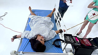 Latex Medical Play: Latina in Restraints, Gagged and Made to Orgasm (hd + Bts)