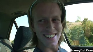 She rides my horny cock right in the car