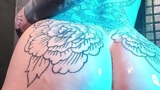 Slow Motion Shower Worship, Nude Cinematic Wet Goddess Body, Sensual Water Play, Glistening Close-up
