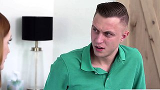 Tiny stepsister obsessed with bros cock