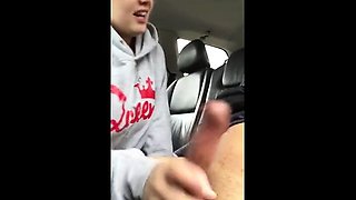 Love it when my girlfriend sucks my cock in a car