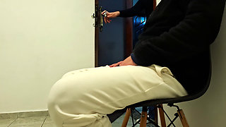 Making Out and Masturbation in Panties at the Office.