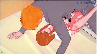 Deep fucking in their bed at home - Bleach hentai
