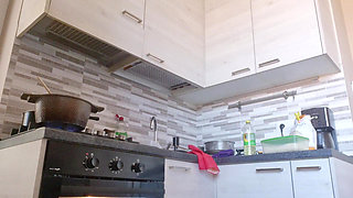 Naughty Hottie in the Kitchen