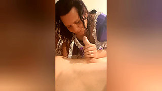 Maid sucks her first Cock!