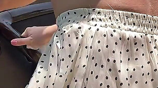 Batty Lux Topless Car Washing Busty Blonde Cleaning Car with Big Natural Tits