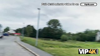 Vip4k. red riding rubber hood loves to display her snatch in her boyfriend\u2019s car