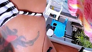 Cute blonde with big boobs solo