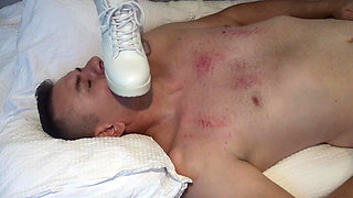 He Walks Over His Face with Boots