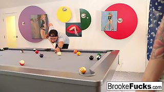 Brooke uses Van's balls to play sensual pool.