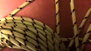 Kinky mature wife getting her big natural breasts tied up