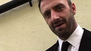 Cumdrinking brit subject being slapped