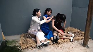 Chinese Bondage In Satin Cheongsam