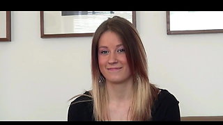A pretty hungarian girl with tight fit body does a casting