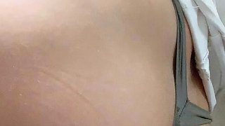 Blond teen Leah Wilde jerking a massive hard stiff