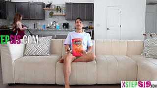 Clueless stepbro fucks stepsis and BFF