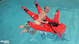 Naked and Horny on My Inflatable Submarine Girl