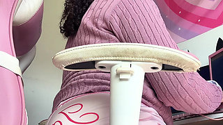 Home Office Leggings Farts Nonstop Pretending with Coworker Then Dirty Talk