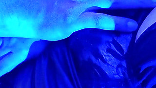 Hot Latina MILF Under Blue Light Gets Oral Sex, Dildo Masturbation and Juicy Fluids with Orgasms