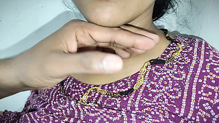 Hot Indian Wife Sucking Dick in Bathroom Recieve Warm Cum in Mouth