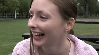 An innocent college babe indulges in some naughty fun with her man