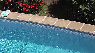 Insatiable MILF Rides Her Lover in the Pool