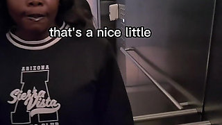 Shy Girl Gets Convinced in Elevator to Swallow a Stranger's Cum