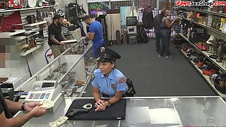 Police Babe Fucked And Facialized In Pawnshop Office By Bwc