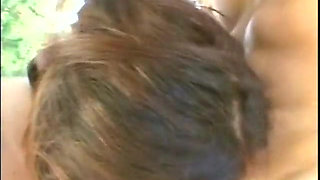 Horny twink and shemale hot action on balcony