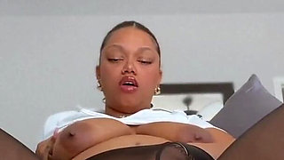 Stimulating My Clit with Vibrator Threw My Black Tights