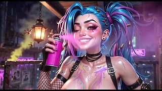 Jinx Lewd Wet Tease Compilation Big Tits and Ahegao