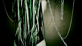 chained up and fucked by the fuck machine