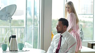 Handsome guy gets to fuck Lily Rader while she moans loudly