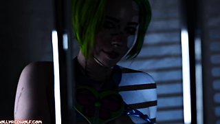 Jolyne Cujoh is caught masturbating by a security guard -