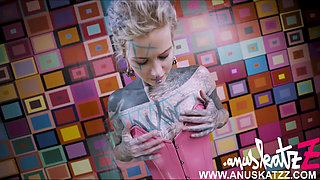 Solo Anal Masturbation - Pink Lace Corset and Steel Toy
