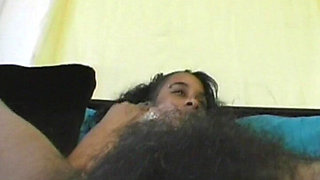 French Ebony Babe Got Huge Load on Her Face