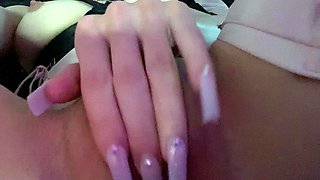 Blonde cumshot amateur MILF POV jerking in the kitchen