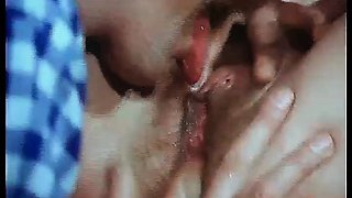 Cute natural retro girl enjoys a big thick facial