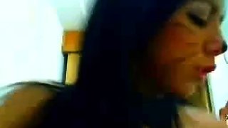 Squirting webcam babe with her cat