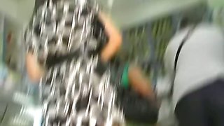 Girl in summer dress teasing upskirt