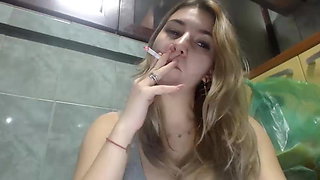 Pregnant girl smokes and tries to seduce her boyfriend