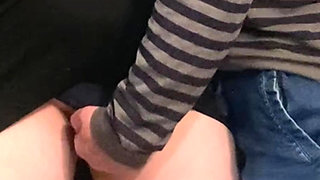 Horny Perv Fingering Girl Under Dress in Public