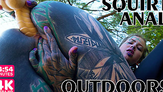 Public Solo Anal - Massive Gape, Prolapse, Squirt on Motor Scooter