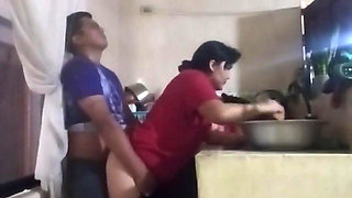 Fucking the Maid in the Kitchen When My Wife Is in the Living Room