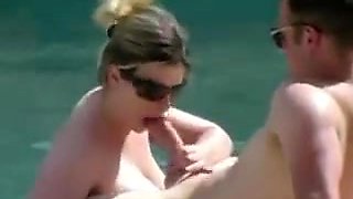Milf Having Fun Outside By The Pool