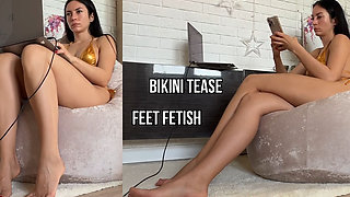 Bikini Foot Tease & Get on Your Knees and Worship My Legs