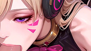 Petite D.va Takes a Cock in Her Ass for the First Time, Sloppy Blowjob Overwatch 4K 90 Fps 3D Model